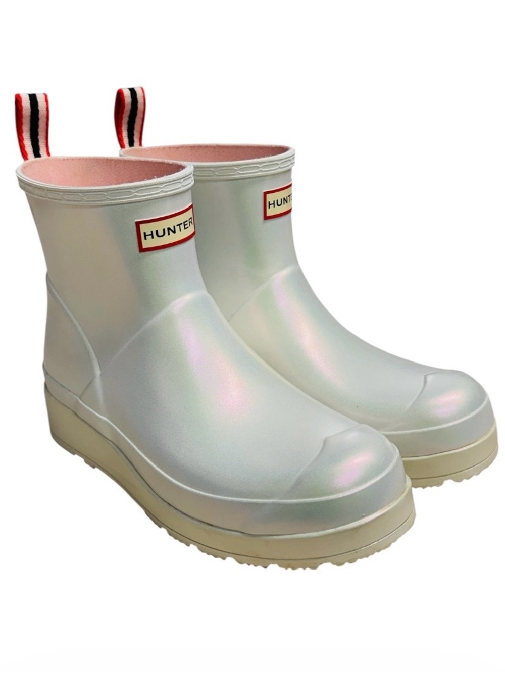 Hunter Women’s Original Play Short Boots Pearl White Size 8